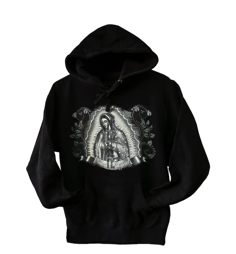 Our Lady of Guadalupe Hoodie Black, Virgen De Guadalupe Hoodie, La
