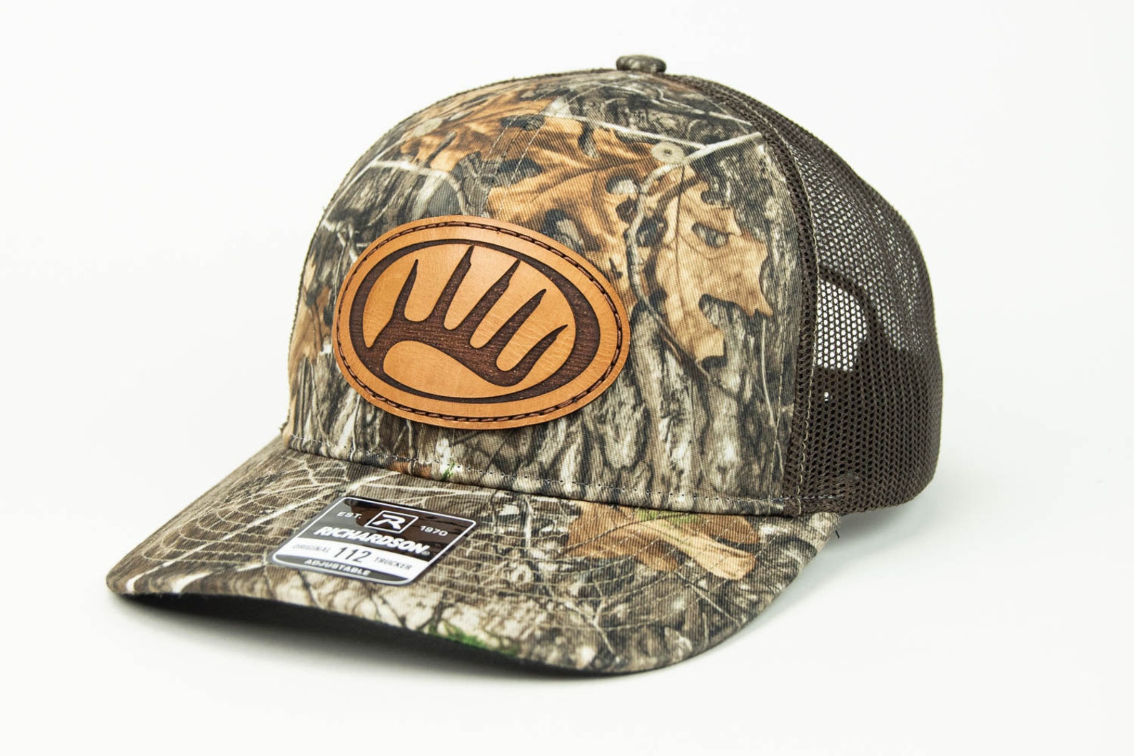 Camo Custom Leather Patch Hat Laser Cut & Engraved Sewn on - Etsy