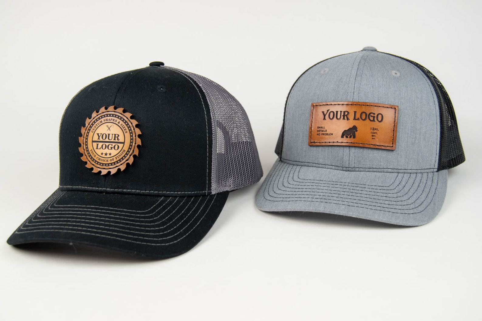 Custom Leather Patch Baseball Hat Sewn