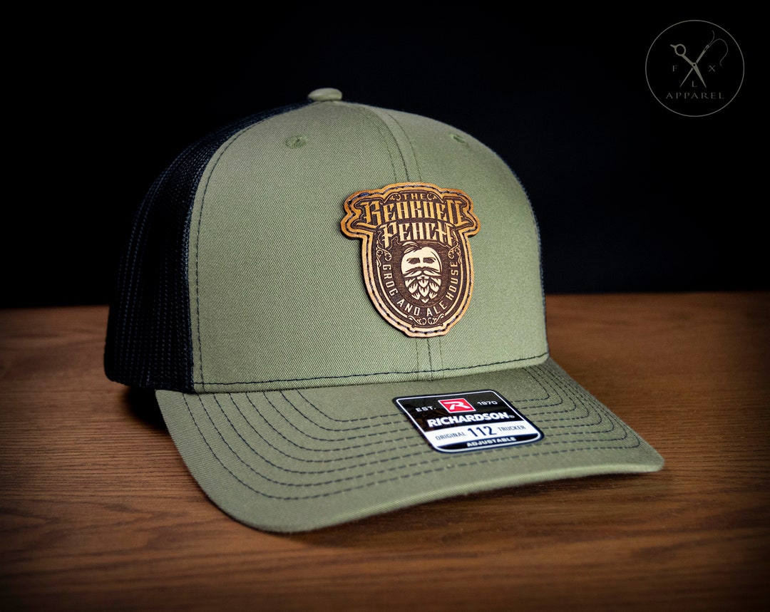 Custom Leather Patch Baseball Hats Sewn on Hand Finished Leather Custom