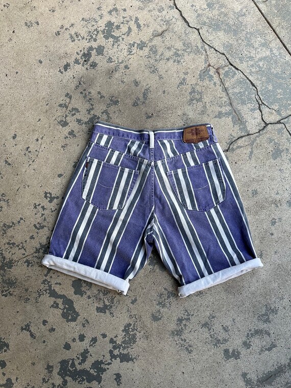 Vintage 90s Striped Pepe Jeanswear Denim Shorts J… - image 3