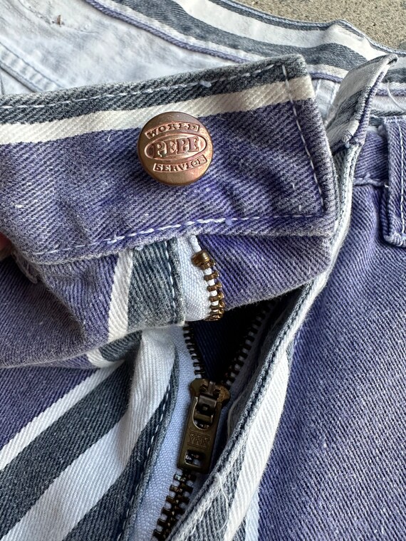 Vintage 90s Striped Pepe Jeanswear Denim Shorts J… - image 7