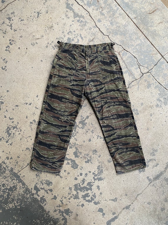 Vintage 70s/80s Tiger Stripe Camo Utility Pants 3… - image 1