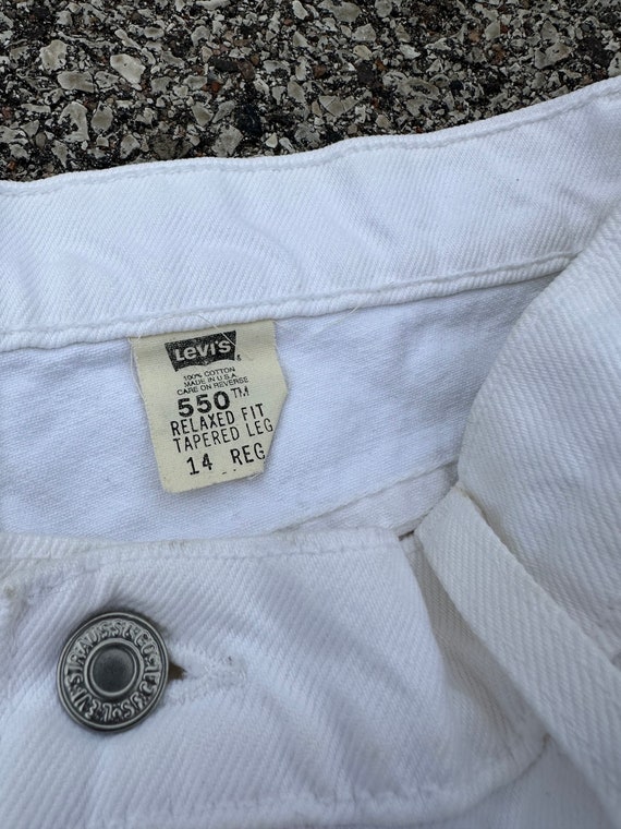 Vintage 90s Levi’s White 550 Denim Jeans - image 6