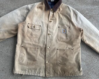 Vintage 90s Carhartt Blanket Lined Chore Coat/jacket - Etsy Vintage 90s Carhartt Blanket Lined Chore Coat/jacket - Etsy