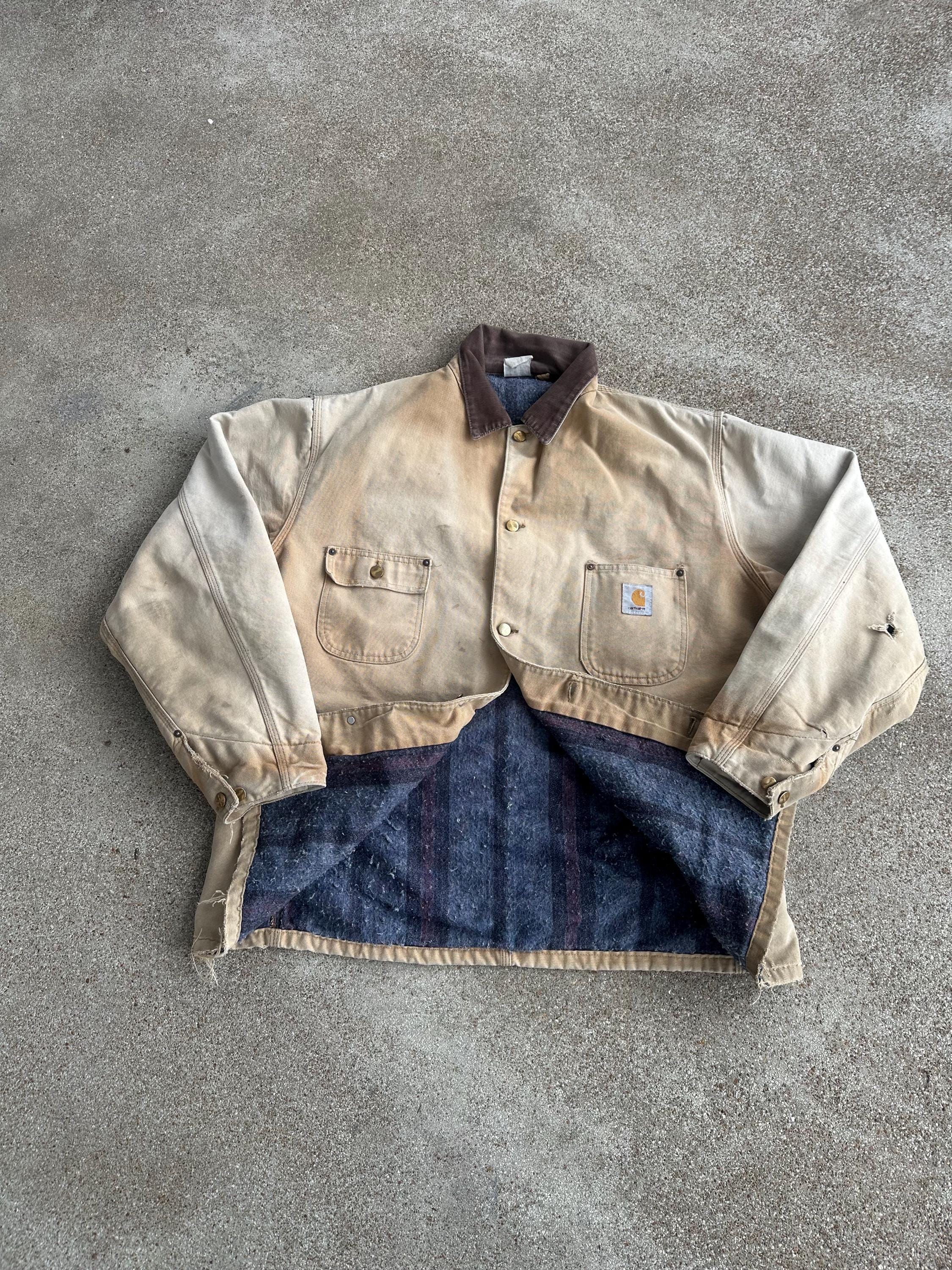 Vintage 90s Carhartt Blanket Lined Chore Coat/jacket - Etsy