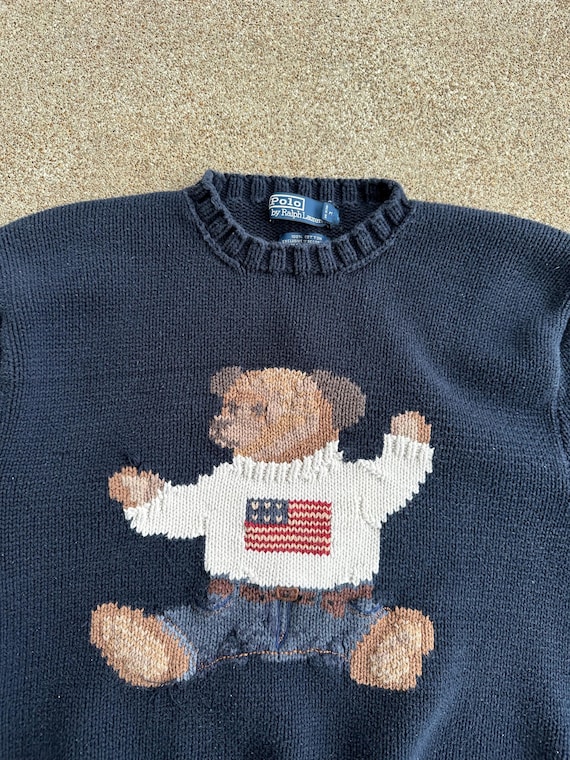 Vintage 90s Polo Bear Sit Down Ralph Lauren Knit Sweater - Etsy