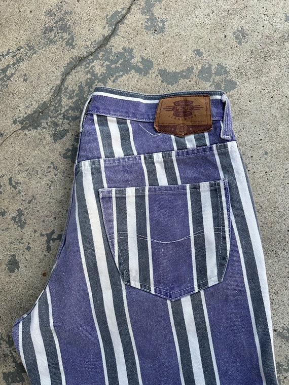 Vintage 90s Striped Pepe Jeanswear Denim Shorts J… - image 8