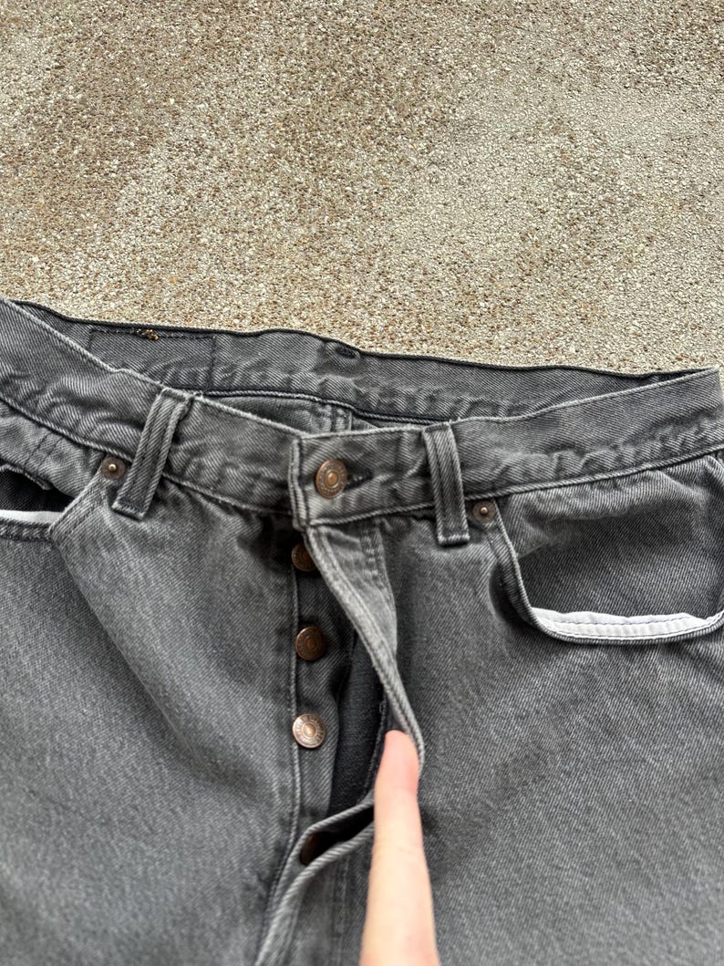 Vintage 90s Levi’s 501 Black Button Fly Denim Jeans 32W - Etsy