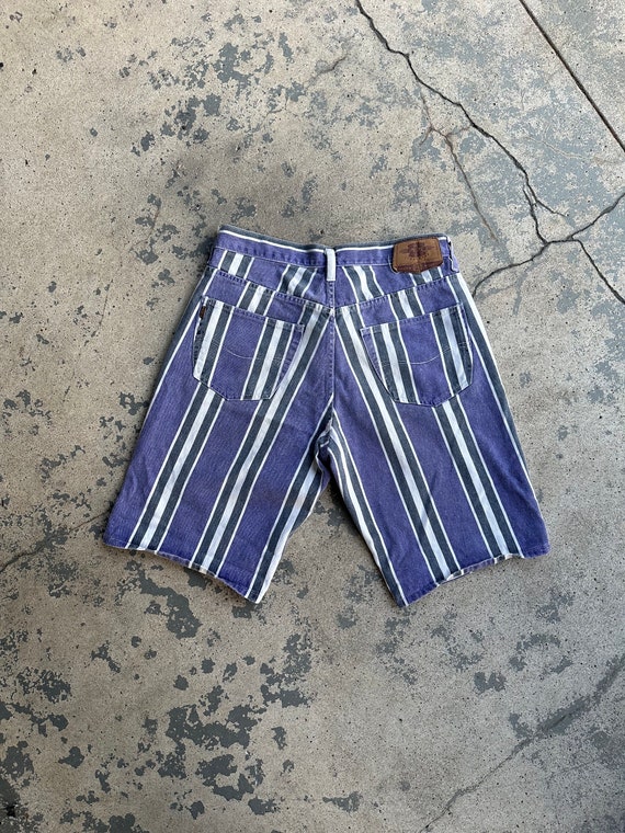 Vintage 90s Striped Pepe Jeanswear Denim Shorts J… - image 4