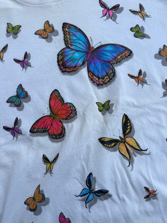 Vintage 90s Butterfly Double Sided T Shirt - image 4