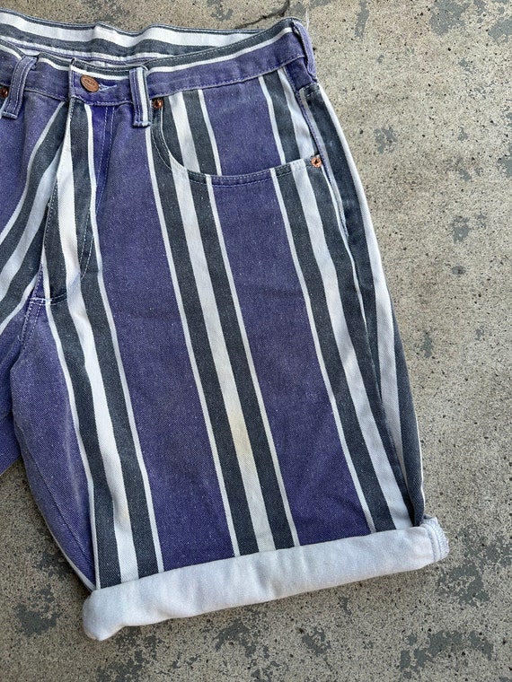 Vintage 90s Striped Pepe Jeanswear Denim Shorts J… - image 10