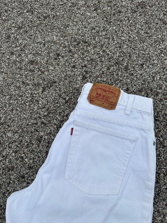 Vintage 90s Levi’s White 550 Denim Jeans - image 2