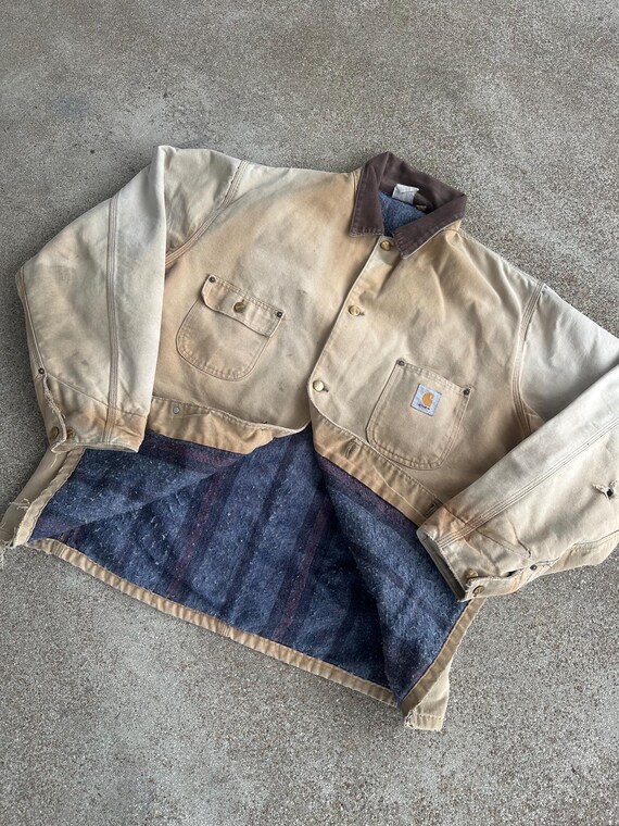 Vintage 90s Carhartt Blanket Lined Chore Coat/jacket - Etsy