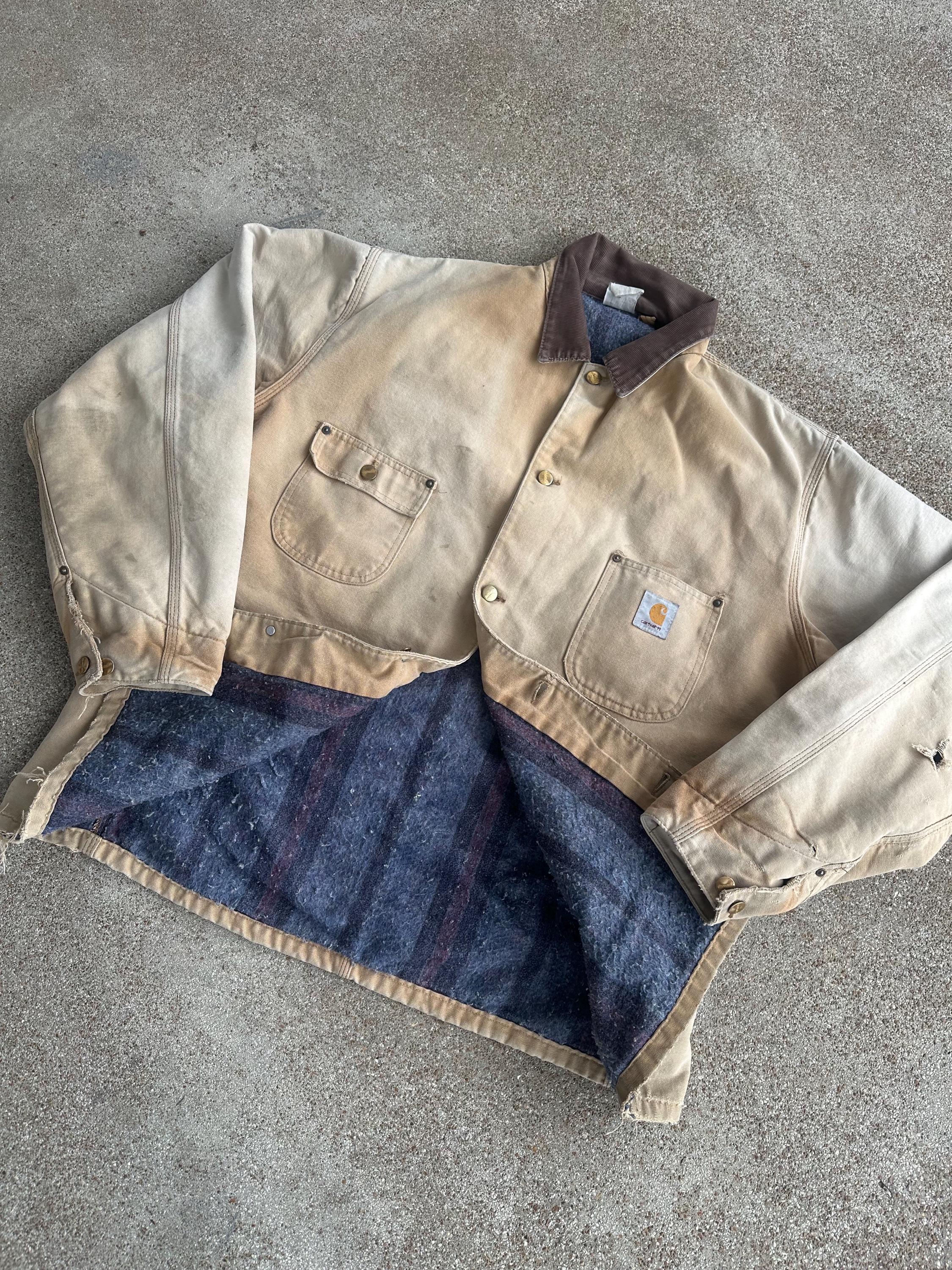 Vintage 90s Carhartt Blanket Lined Chore Coat/jacket - Etsy
