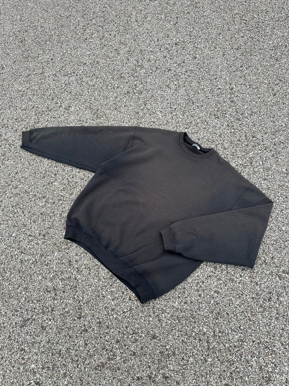 Vintage 90s Black Faded Blank Crewneck Sweatshirt