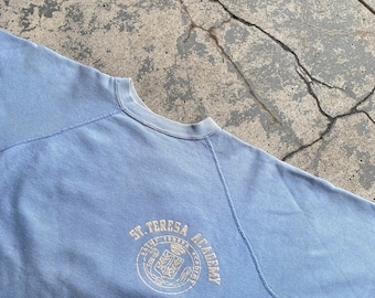 Vintage 60s St Teresa Academy Raglan Baby Blue Sweatshirt