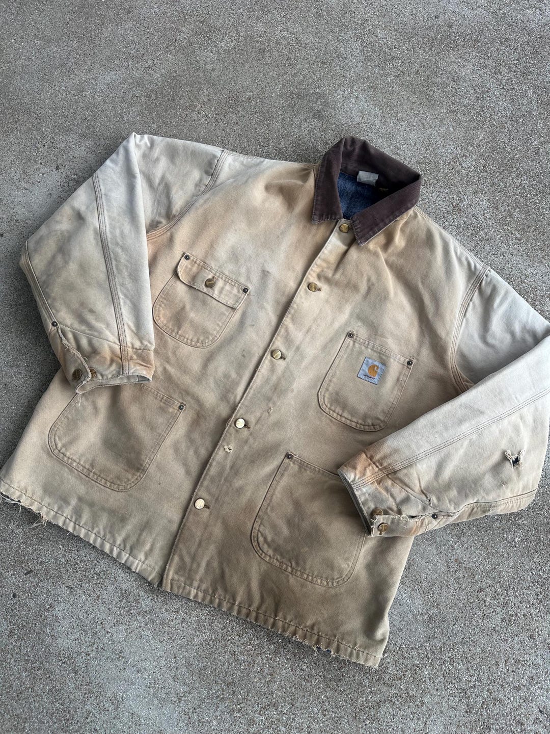 Vintage 90s Carhartt Blanket Lined Chore Coat/jacket - Etsy