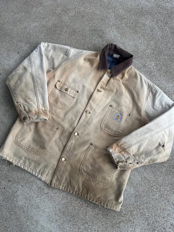 Vintage 90s Carhartt Blanket Lined Chore Coat/jacket - Etsy