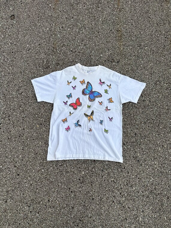 Vintage 90s Butterfly Double Sided T Shirt - image 2