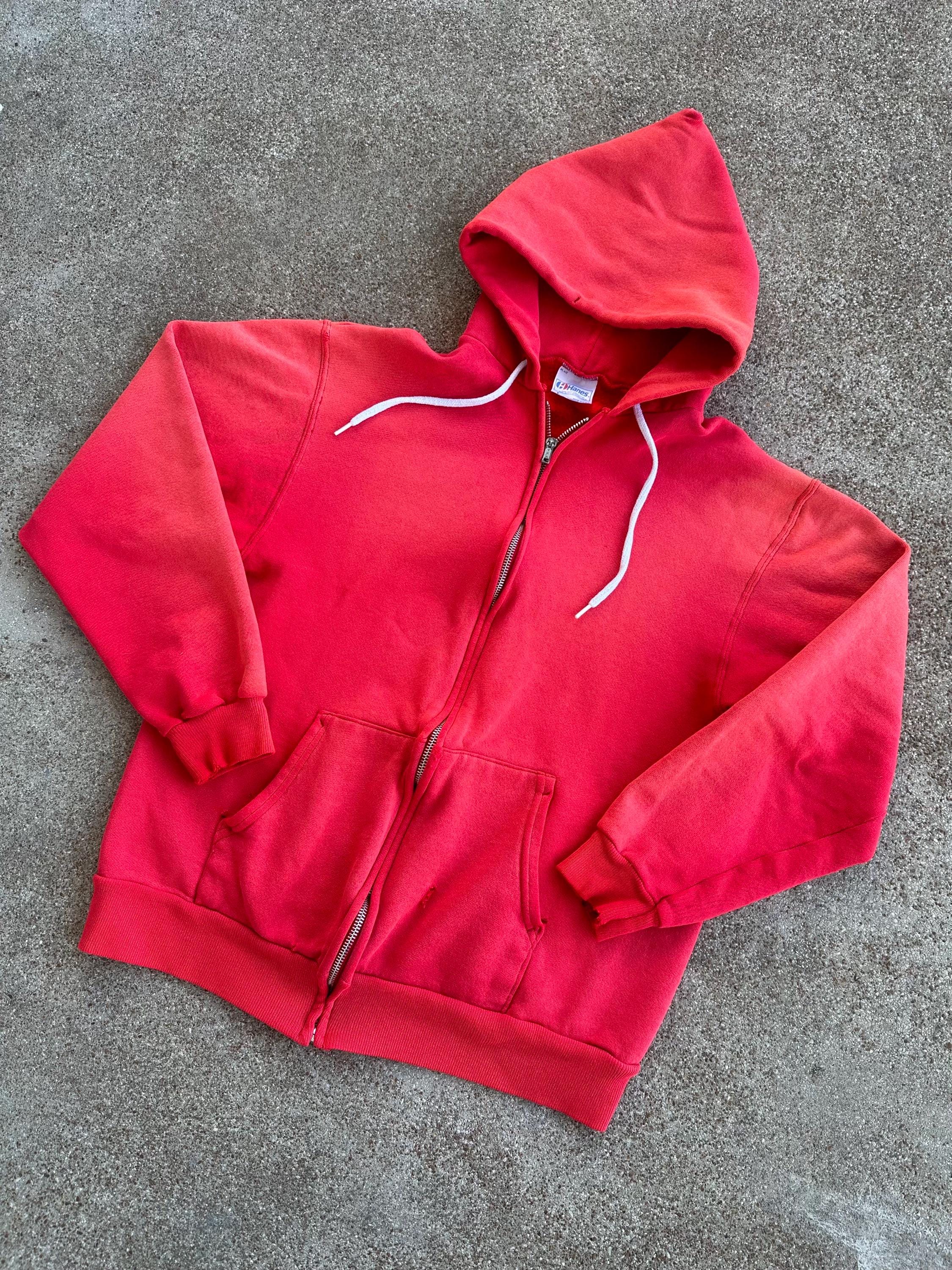 トップス 80s vintage Hanes Sun Faded Zip Hoodies Vintage 80s Hanes Zip up Sun Faded Hoodie - Etsy