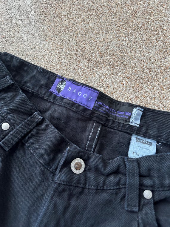90s Levi's SilverTab Baggy ブラック 38×30 90's Levi's SilverTab BAGGY BLACK DENIM PANTS リーバイス