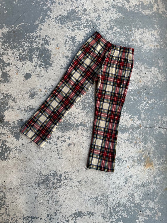 Vintage 60s/70s Plaid Slim Fit British Pants 26W