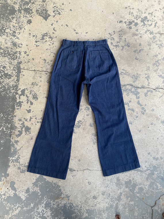 Vintage 80s Women Navy Utility Type 1 Denim Wide Leg Pants - Etsy