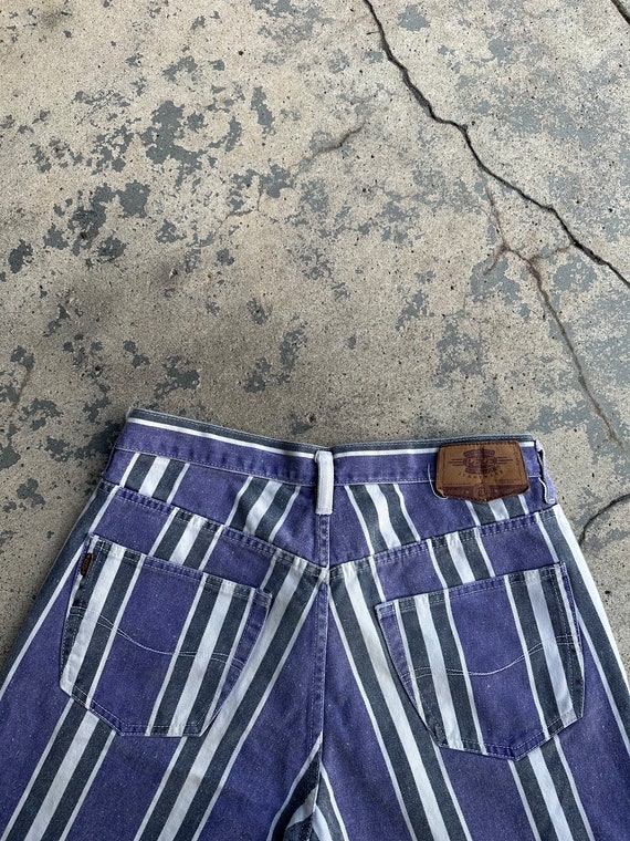 Vintage 90s Striped Pepe Jeanswear Denim Shorts J… - image 6
