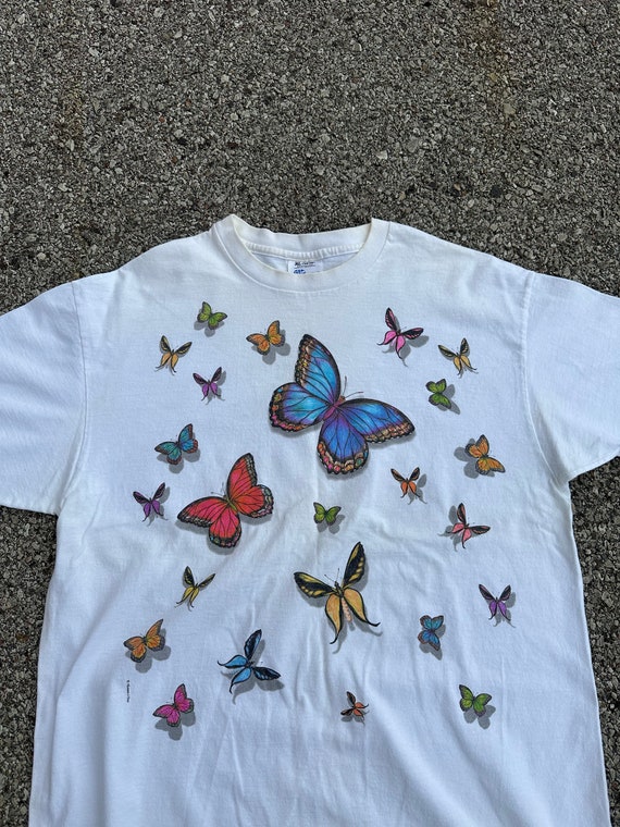 Vintage 90s Butterfly Double Sided T Shirt - image 3