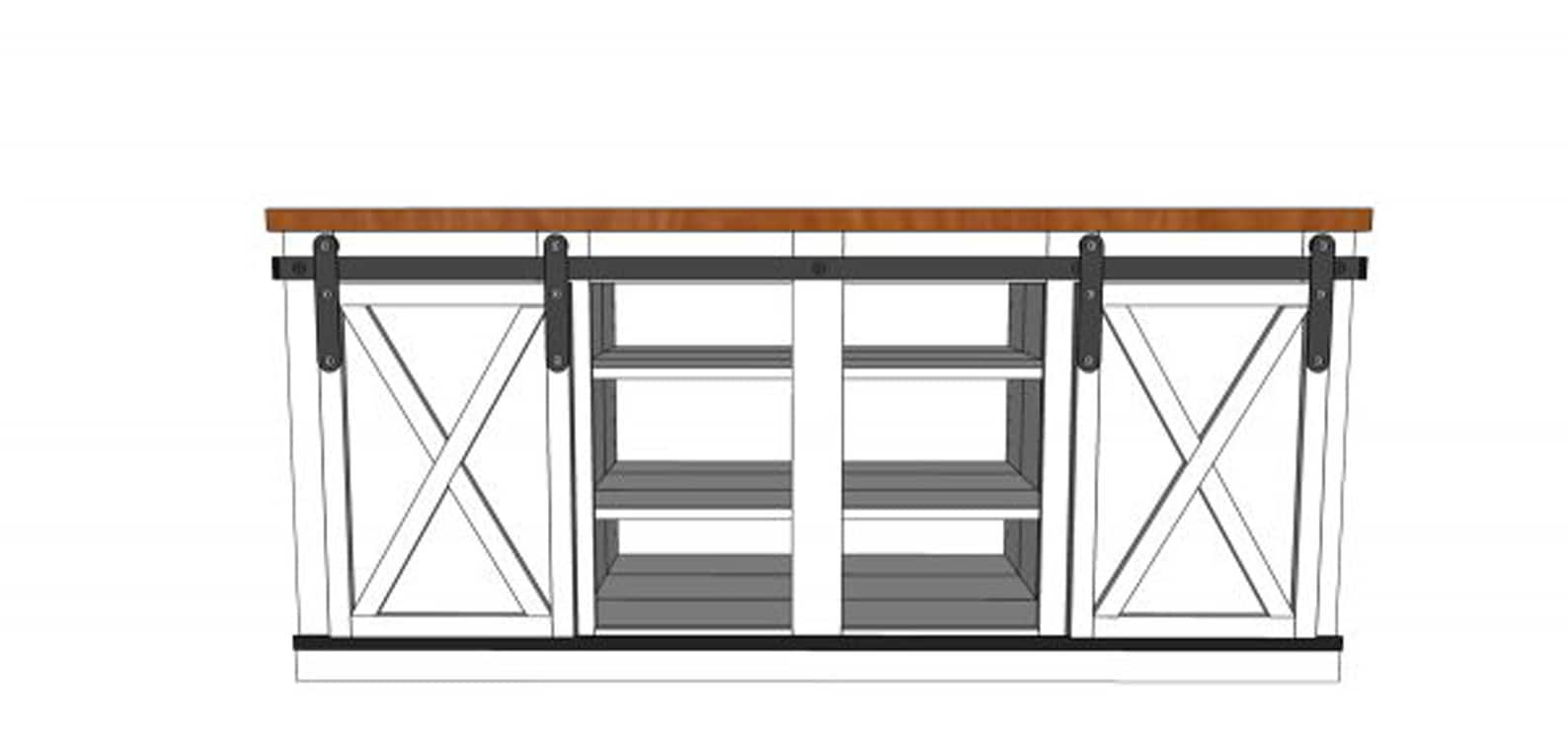 Barn Door Media Center With Hardware Build Plans Etsy Australia