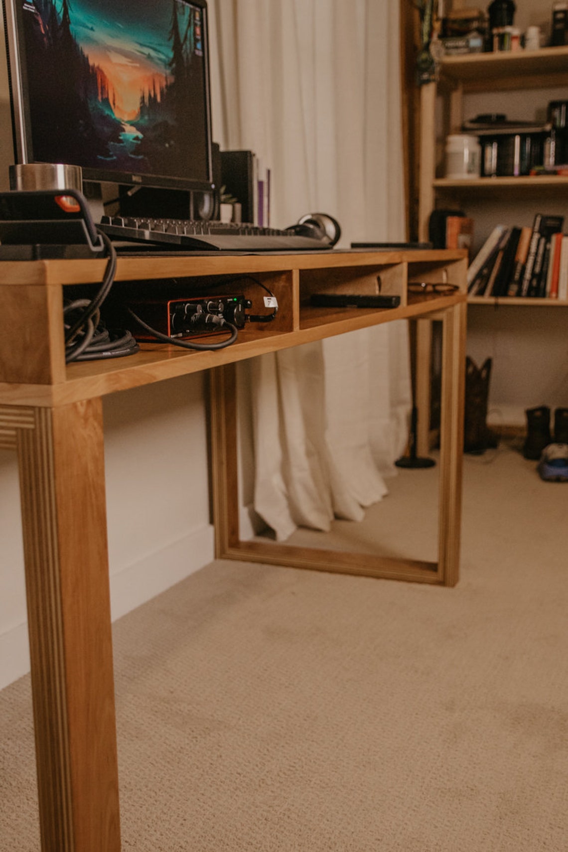 DIY Modern Plywood Desk Plans Using 1Sheet Of Plywood Build Etsy