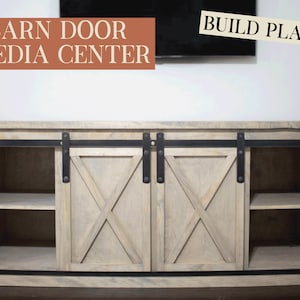 Diy barn 2024 door tv stand