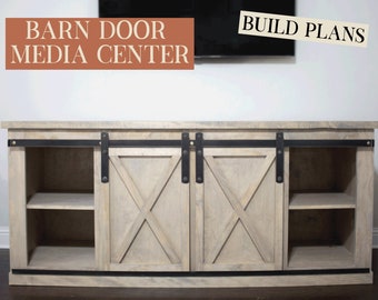 Barn door media cabinet deals