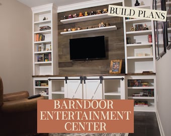 Barn Door Entertainment Center Built In | Build Plans