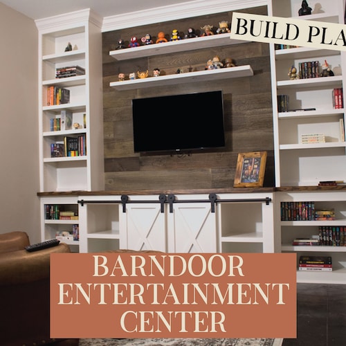 Barn Door Media Center With Hardware Build Plans Etsy
