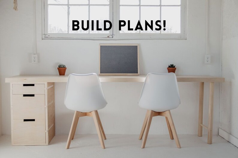 Modern Plywood Desk Build Plans Etsy