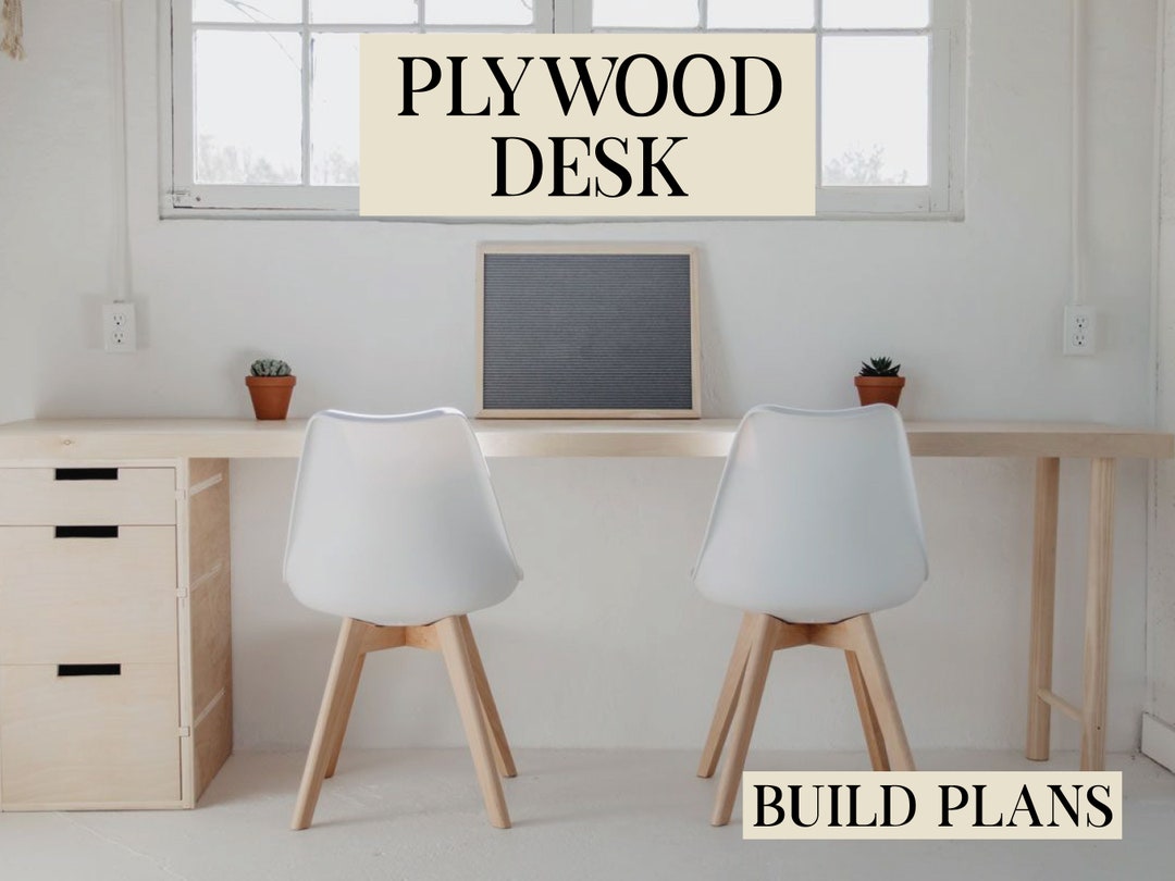Modern Plywood Desk Build Plans Etsy