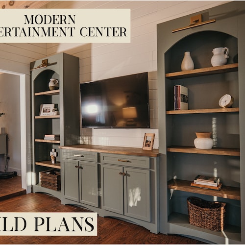 Modern Farmhouse Entertainment Center Etsy