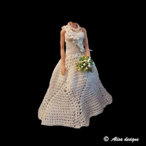 Handmade Wedding Dress/Gown for 11,5 inch Fashion Dolls