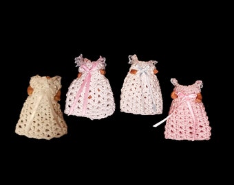 Handmade Christening Gown and Headband for 4 inch baby dolls - four options, choose one