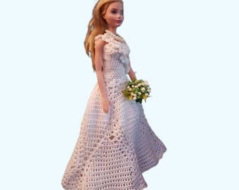 Handmade Wedding Dress/Gown for 11,5 inch Fashion Dolls