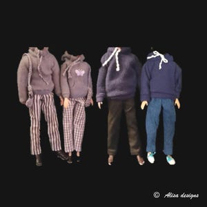 Handmade Hoodie, Pants and Accessories for 11,5-12 inch Fashion Dolls. Four options, choose one