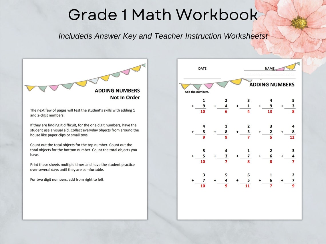 1st Grade Math Worksheets Printable 154 Pages Counting - Etsy