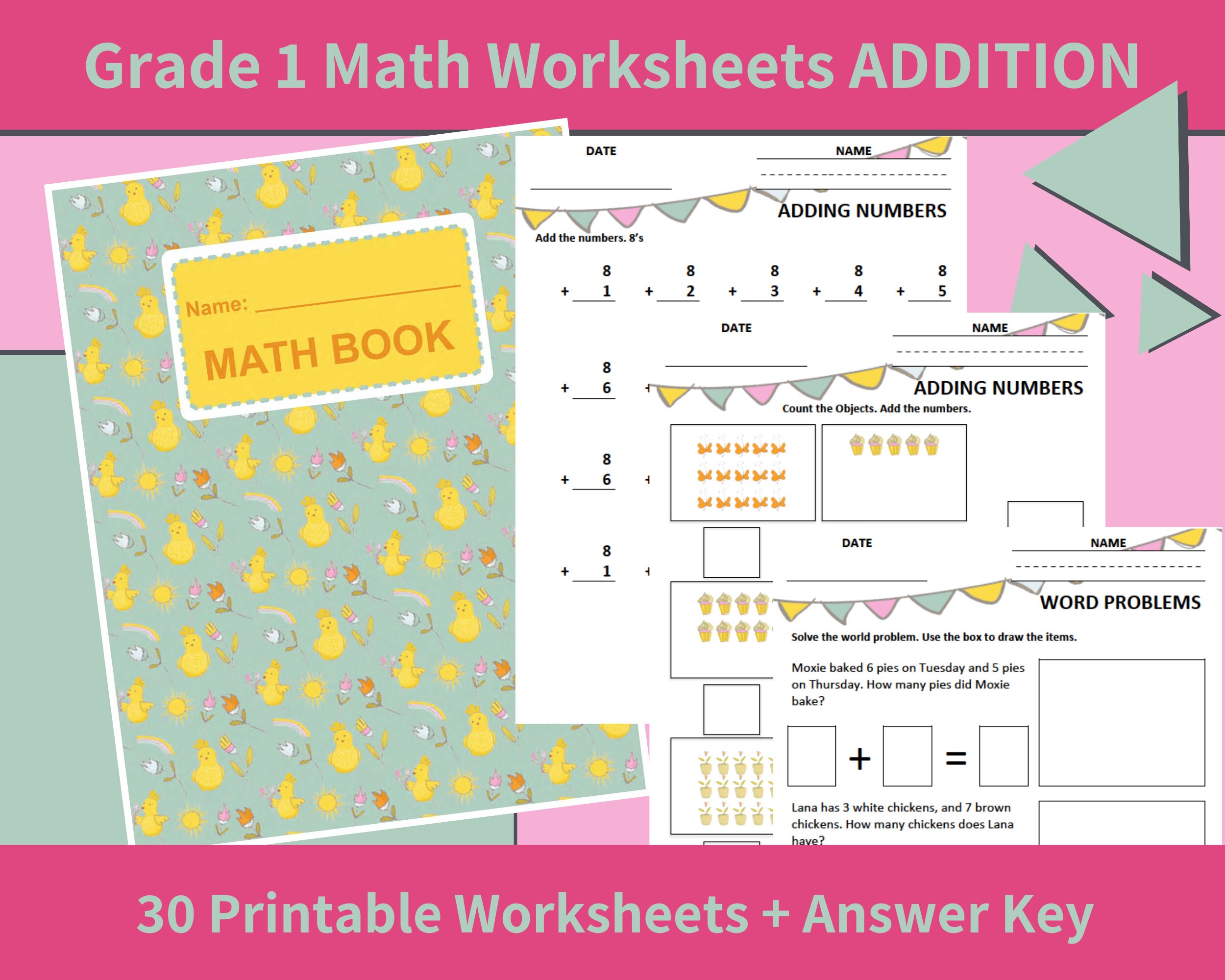worksheets for 1st grade math grade 1 math worksheets etsy israel