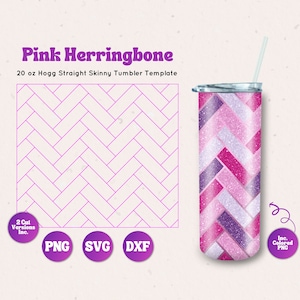 Herringbone Sparkle Burst Tumbler Template | SVG for Skinny Hogg 20oz | Tumbler Sublimation PNG | DXF for Hogg Straight Skinny Tumbler