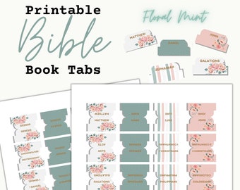 Printable Bible Tabs, Floral Bible Tabs, Digital Bible Tabs, DIY Bible Tabs, PNG Bible Tabs, Minimalist Bible Tabs, Simple Bible Tabs