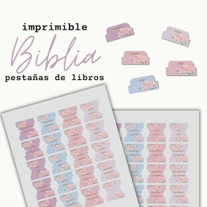 Pestañas Bíblicas imprimibles, Pestañas Bíblicas florales, Pestañas Bíblicas digitales, Pestañas Bíblicas de bricolaje