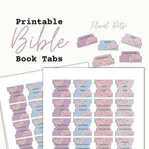 Printable Bible Tabs, Floral Dots Bible Tabs, Digital Bible Tabs, DIY Bible Tabs, PNG Bible Tabs, Minimalist Bible Tabs, Simple Bible Tabs
