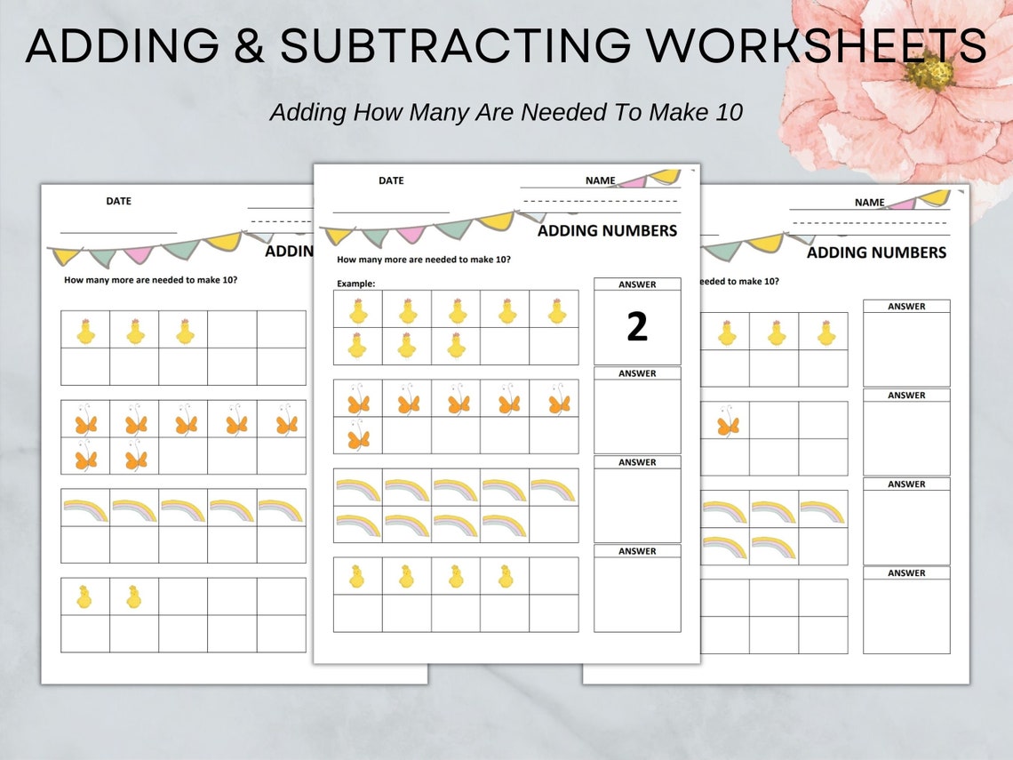 64 Adding and Subtracting Math Worksheets Printable 1st - Etsy